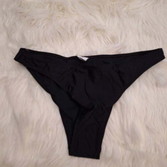 Shekini Womens Classic Bikini Bottom Black Triangle Flat Front Sexy Swim XL - Picture 1 of 7